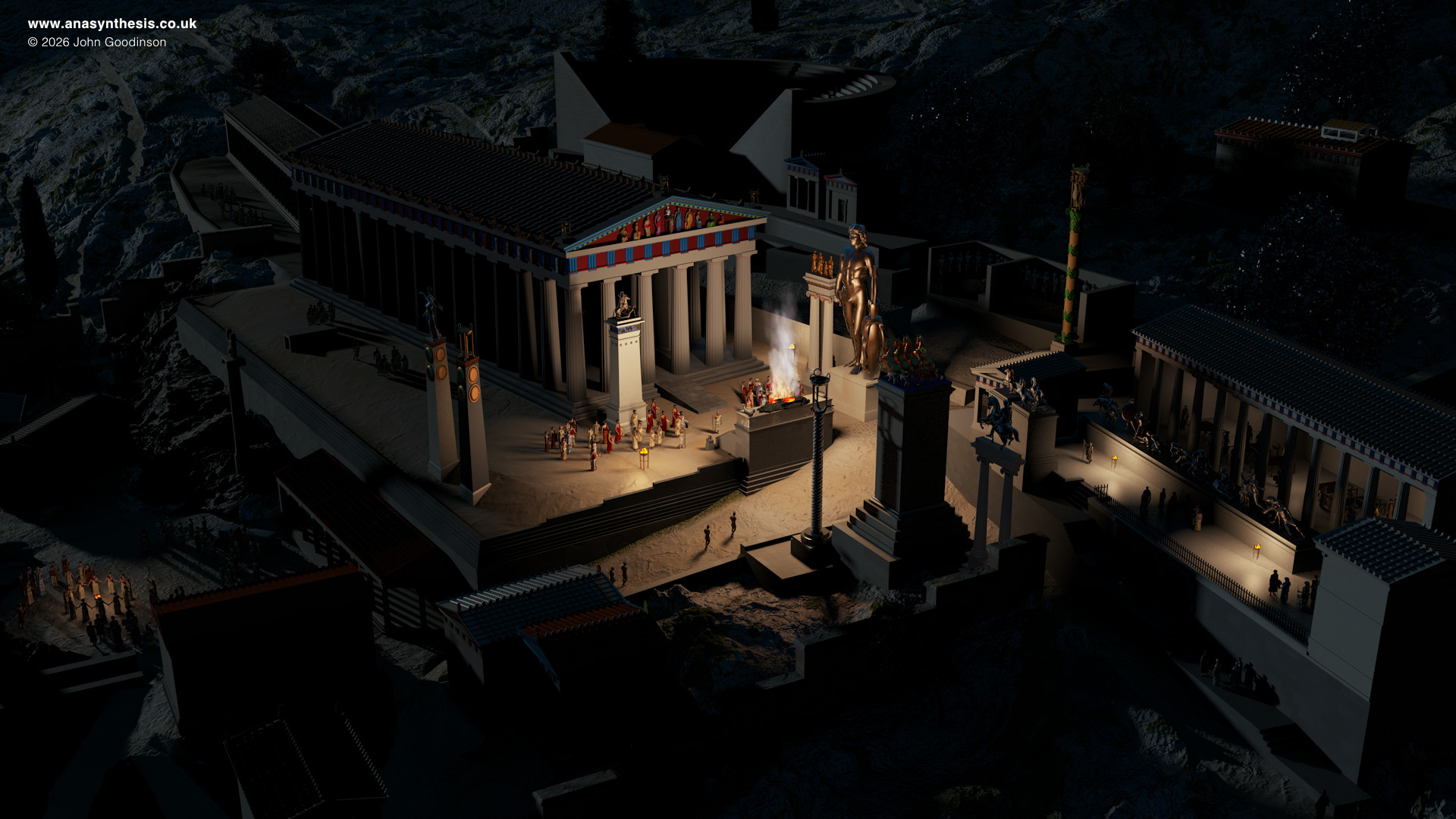 Delphi night 3D temple of Apollo