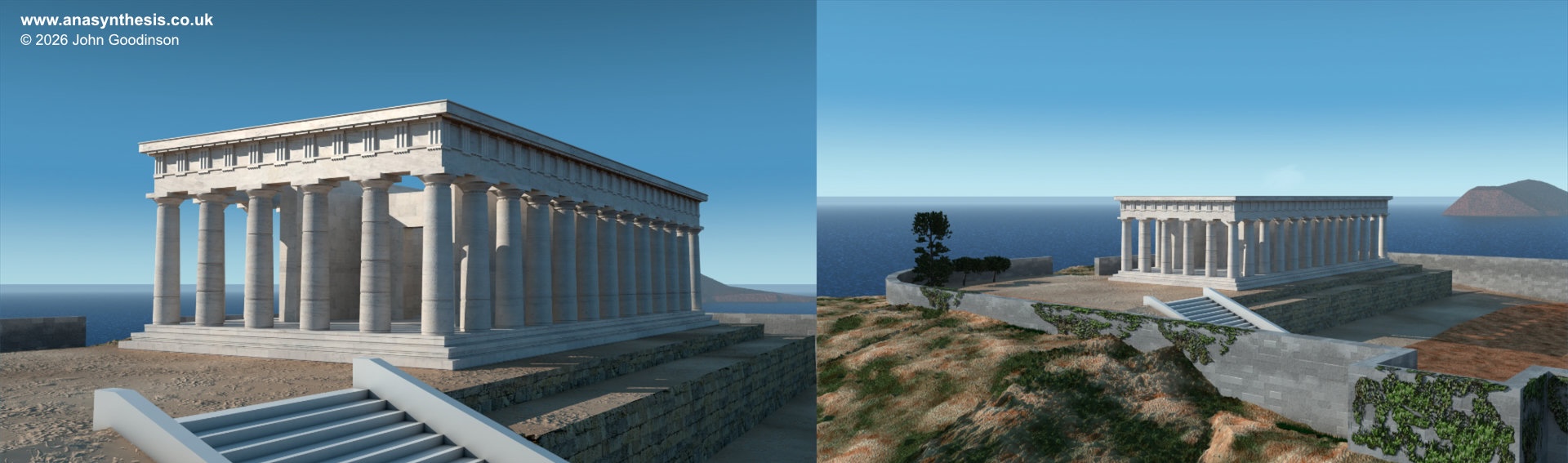 Temple of Poseidon 3D reconstruction anasynthesis.co.uk